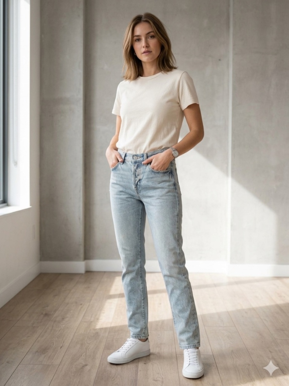 Pac Sun Women's Slim Straight Light Blue Denim Jeans Size 29x30